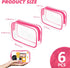 AURUZA 6 PACK Clear Toiletry Bag, TSA Approved Cosmetic Makeup Bags Set, Portable Travel Makeup Bags Zipper PVC Cosmetic Pouch Airport Airline for...